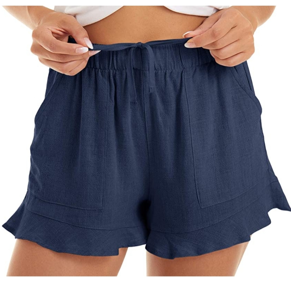 Casual Drawstring Shorts With Pockets